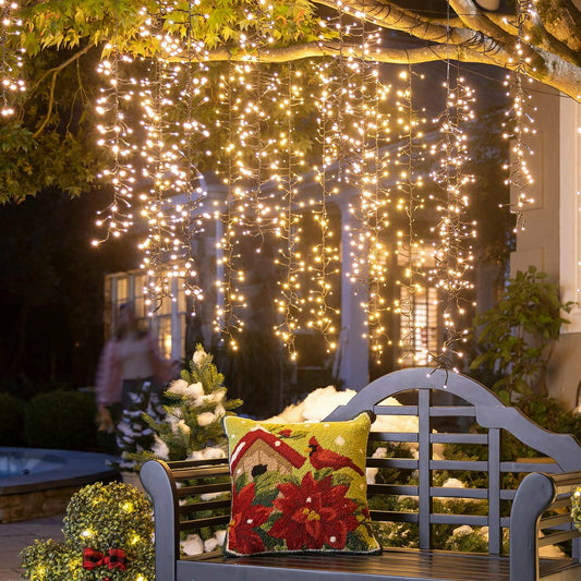 78" Outdoor LED Cascade Lights with Warm White Lights