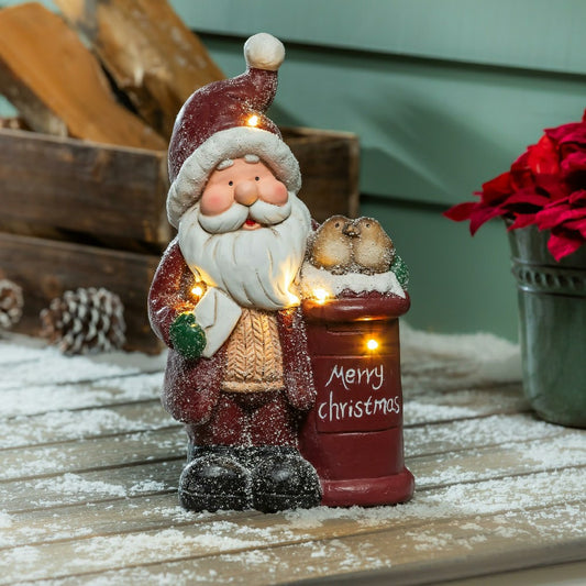 Woodland Storybook Letters to Santa LED Garden Statue