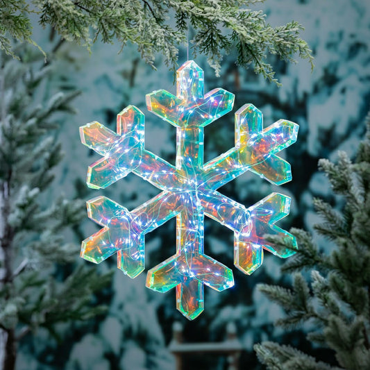 Pearl and Pine Outdoor Lamp & Lighting, LED Snowflake, 20"H
