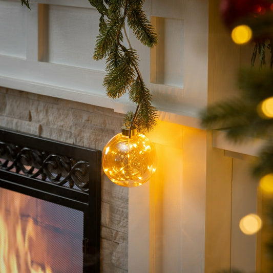Micro LED Transparent Glass Ball Indoor Outdoor Decorative Hanging Lig