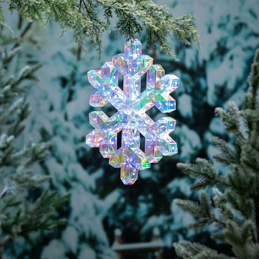 Pearl and Pine Outdoor Lamp & Lighting, LED Snowflake, 16"H