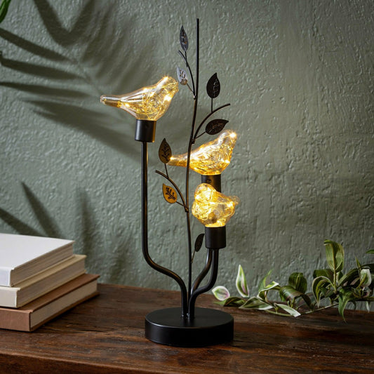 3 Birds LED Lit Metal Table Decor, 17"