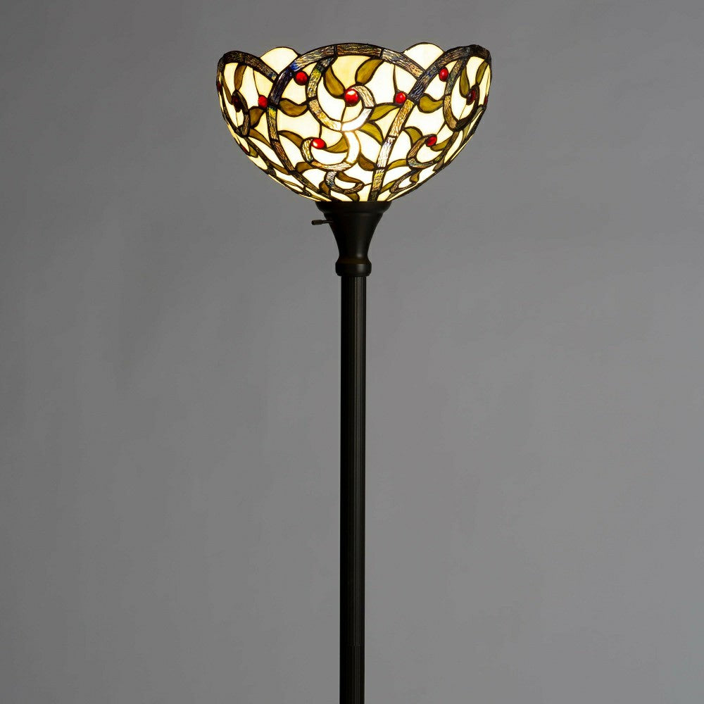 Red Jewels Stained Glass Floor Lamp
