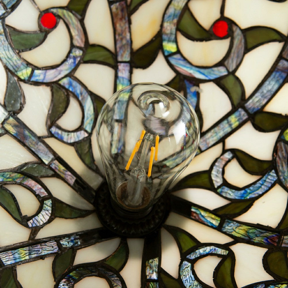 Red Jewels Stained Glass Floor Lamp