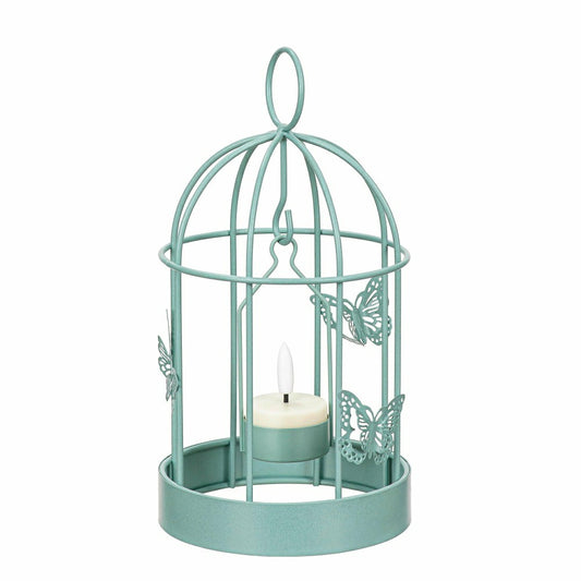 Bird Cage LED Candle Lantern, Mint