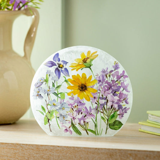 Gingham Florals Lighted Orb