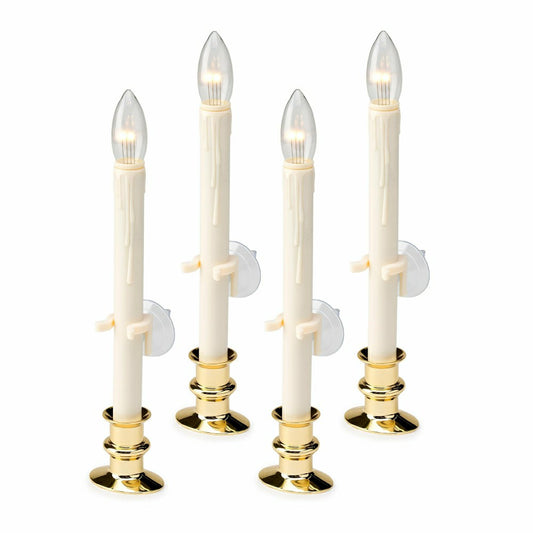 Suction Cup Window Candles with Timer and Remote, Set of 4