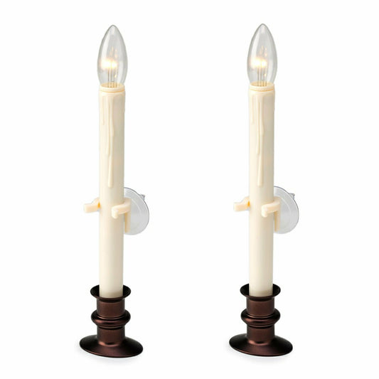 Suction Cup Window Candles with Timer and Remote, Set of 2