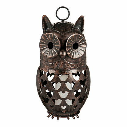 Crafted Metal LED Owl Lantern