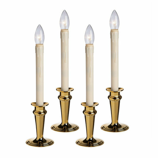 Traditional Adjustable Window Candles with Timer and Remote, Set of 4