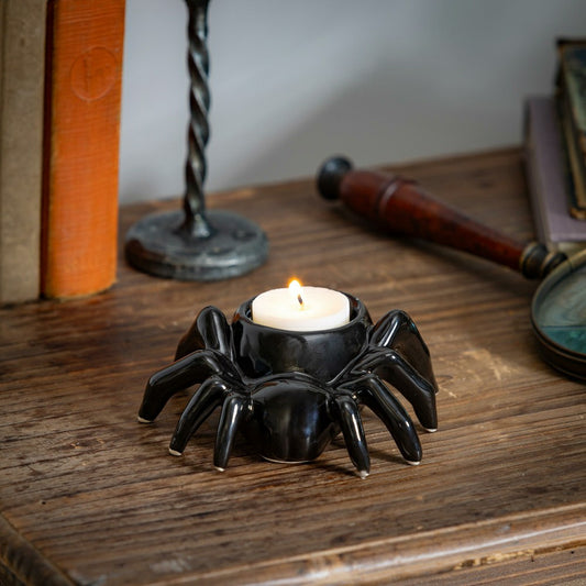 Ceramic Halloween Spider Tealight Candle Holder