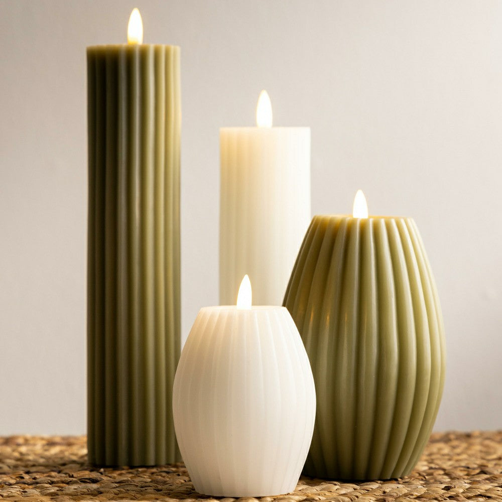 Tall LED Carved Candle