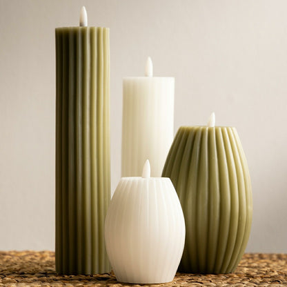 Tall LED Carved Candle