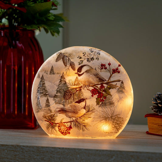 Winter Chickadee Lighted Orb