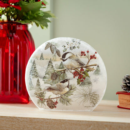 Winter Chickadee Lighted Orb