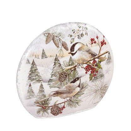 Winter Chickadee Lighted Orb