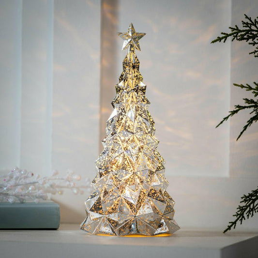 Season to Sparkle LED Table Decor Christmas Tree Acrylic Lantern, 9.75