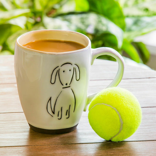 Pet Central Drinkware Gift Set Ceramic Cup and Ball, Pet Dog, 16oz