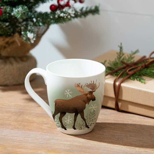 Woodland Storybook Coffee Cup Ceramic Cup O' Java, Moose, 17oz, Gift B