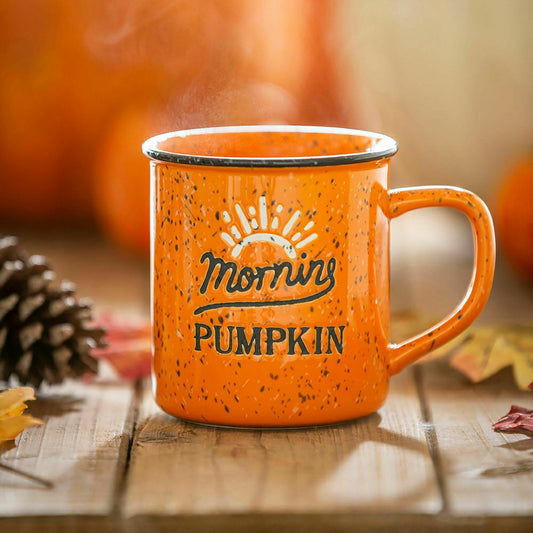 Harvest Blossom Ceramic Cup, 12 OZ, "Morning Pumpkin"