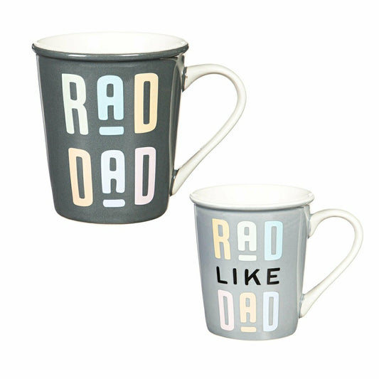 Daddy and Me Ceramic Cup Gift Set, 16 oz. and 8 oz., Rad Dad / Rad Lik
