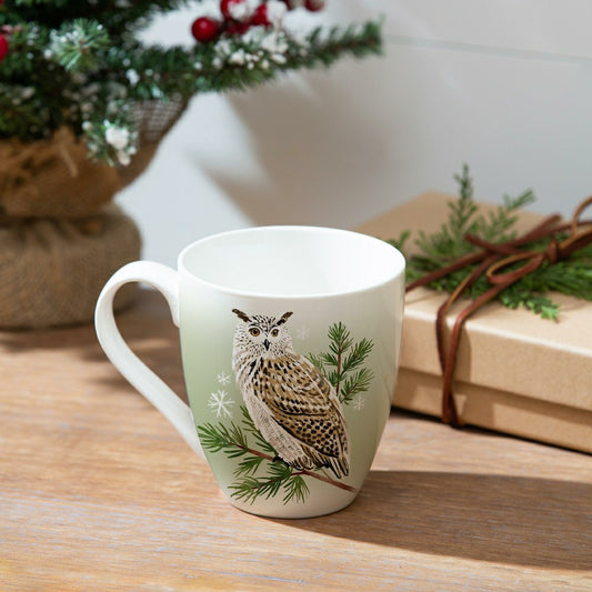 Winter Grove Coffee Cup Ceramic Cup O' Java, Owl, 17oz, Gift Box