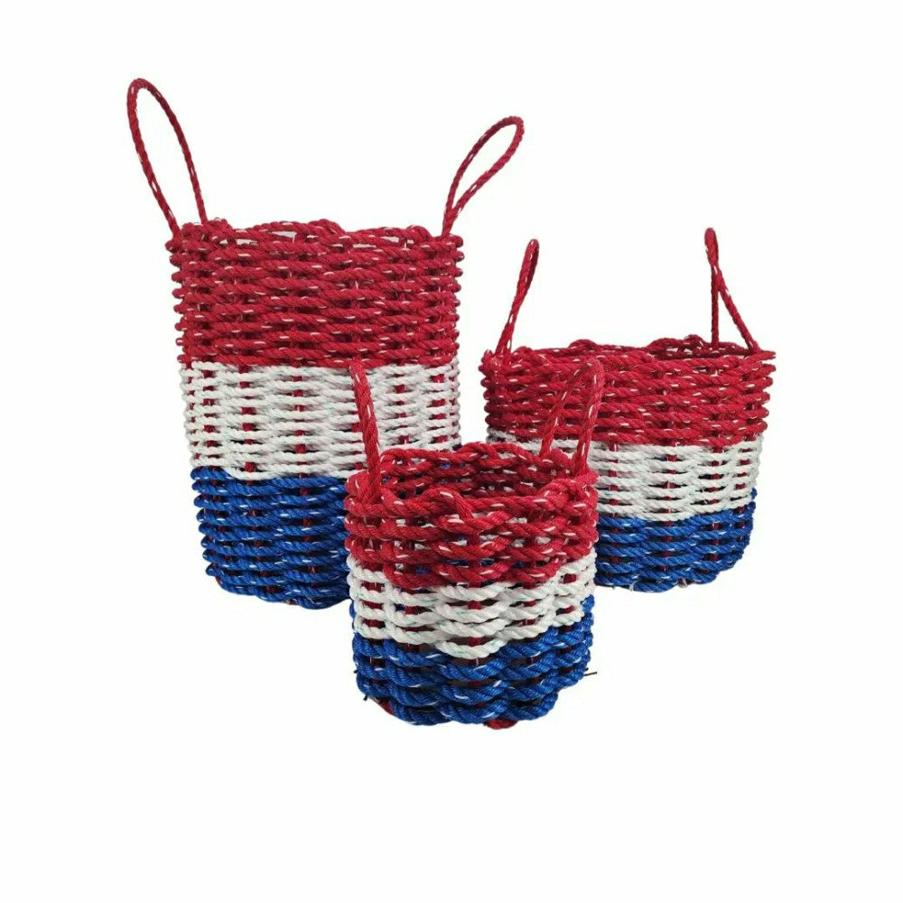 Red White and Blue Lobster Rope Basket
