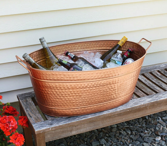 Oval Copper Plated Tub