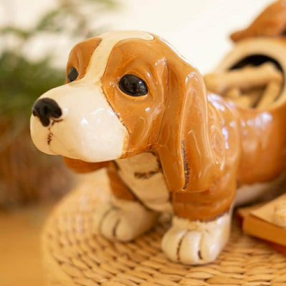 Basset Hound Ceramic Canister