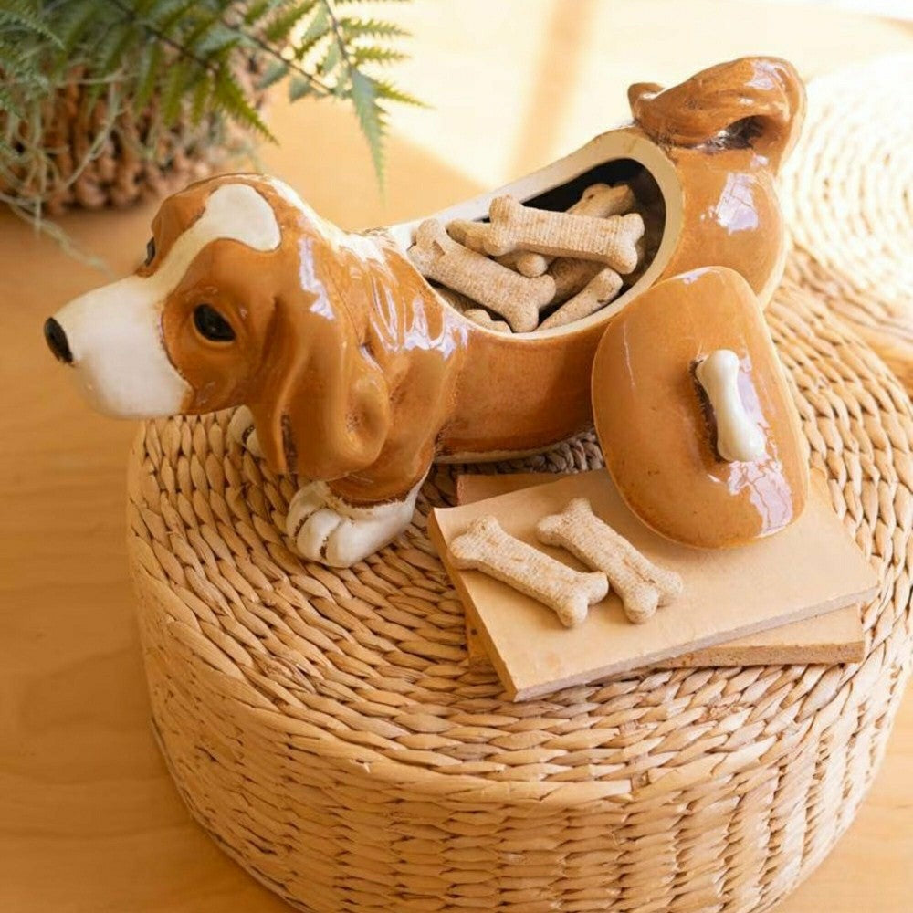 Basset Hound Ceramic Canister