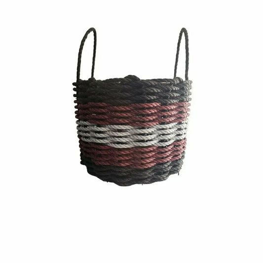 Five Stripe Rope Storage Basket Black, Burgundy, Gray