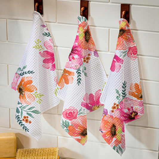 Pastels of Nature Quick Dry Dish Cloth, Set of 3, 10" x 10"