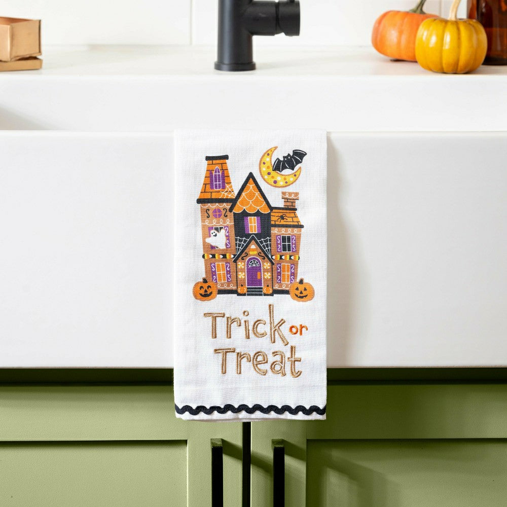 Trick or Sweets Tea Towel and Cookie Cutter Gift Set