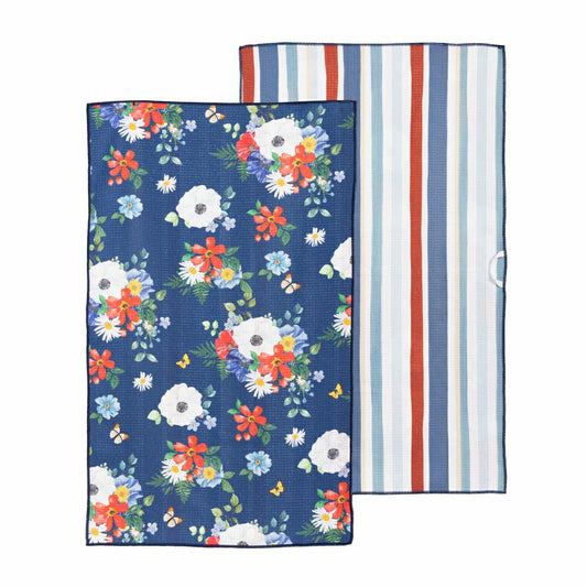 Red, White, & Bloom Kitchen Towel Quick Dry Waffle Weave Double-Sided,