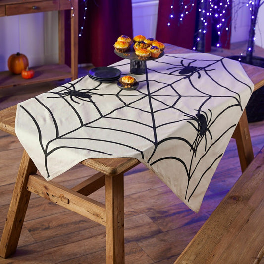 Halloween Spooky Spiderweb Table Throw