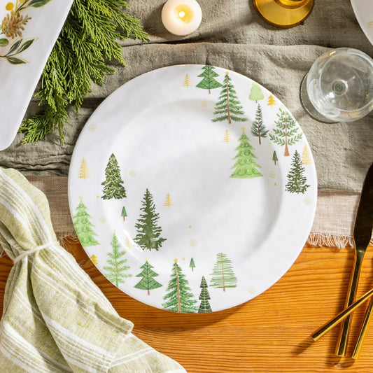 Shades of Green Holiday Melamine 11" Dinner Plate, Set of 4