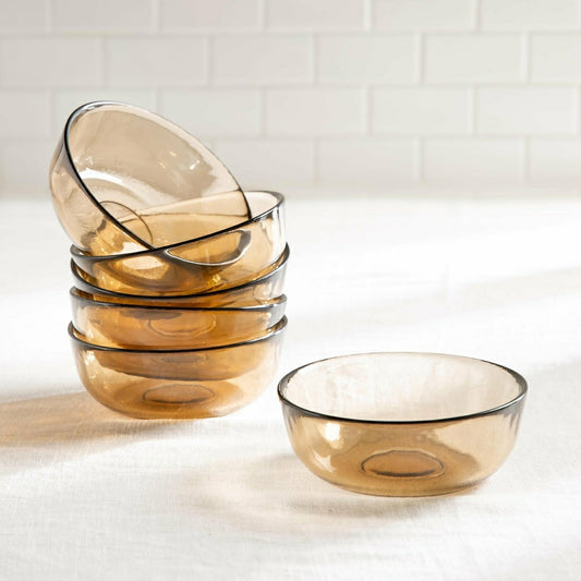5.5" Glass Cereal Bowl, Set of 6, Sand