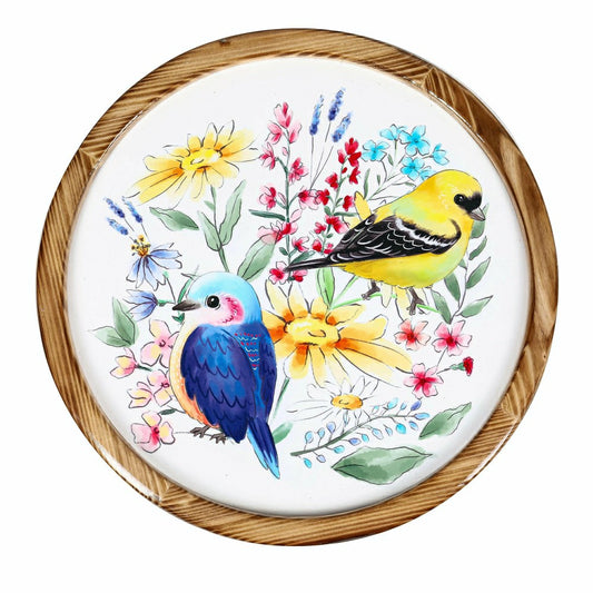 Birds with Flowers Lazy Susan