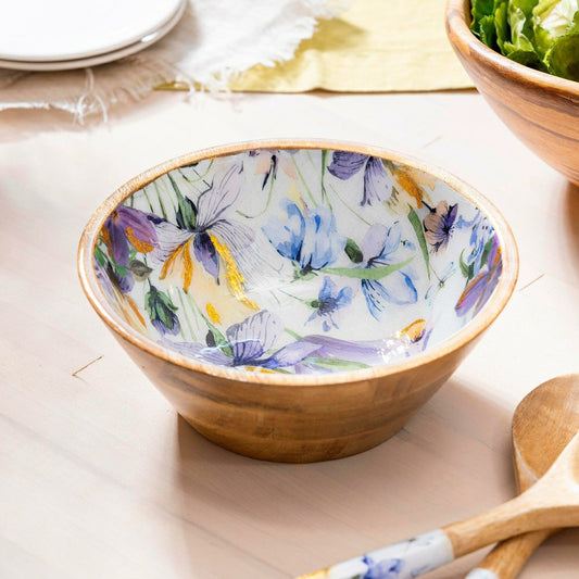 Golden Lilac Wood Bowl, 7.75"L