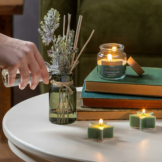 Shades of Emerald Candle and Diffuser, Soy Blend Wax Candle and Diffus