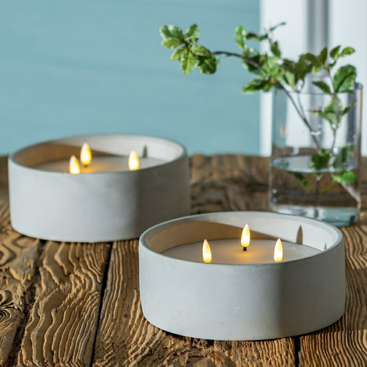 Gray LED Outdoor Candle