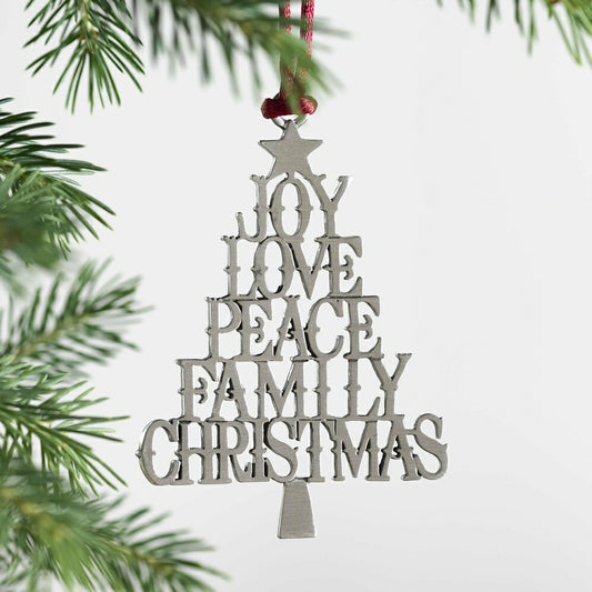 Holiday Sentiments Ornament Solid Pewter