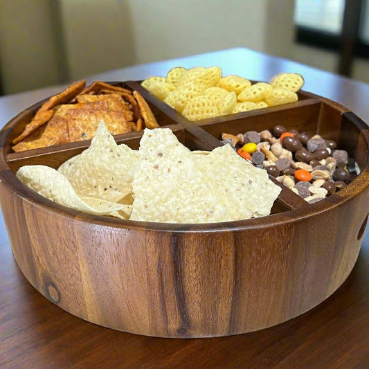 Rotating Lazy Susan Divided Round Tray