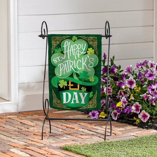 Happy St. Patrick's Day Suede Garden Flag