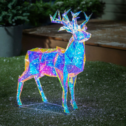 Iridescent Deer LED PVC Garden Statue, 28"H