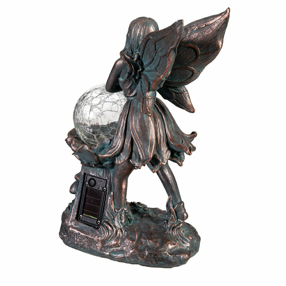 Garden Of Wonder Garden Statue, LED Fairy With Orb Statue