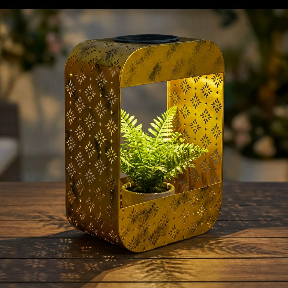 Solar Floral Planter, Gold