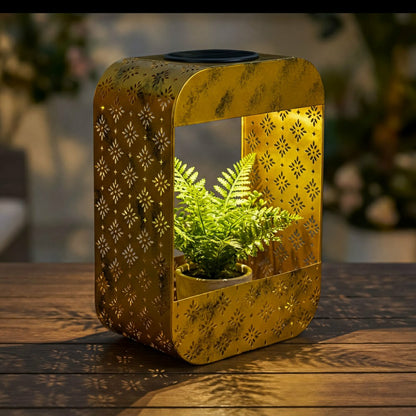 Solar Floral Planter, Gold