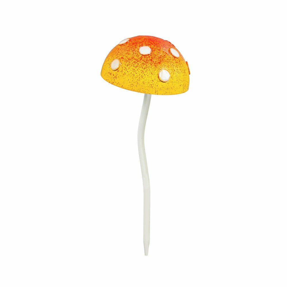 12.5"H Glow in the Dark Mushroom Plant Pick, Yellow