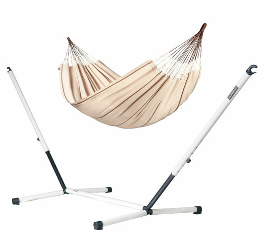 Nautico Cool Grey Organic Nougat - Organic Cotton Double Hammock with
